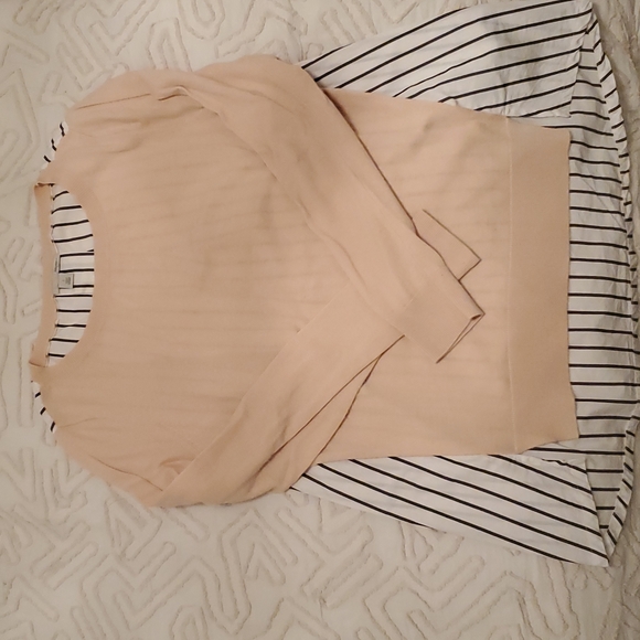 HALOGEN SWEATER. PINK/ STRIPED. M. - Picture 2 of 5